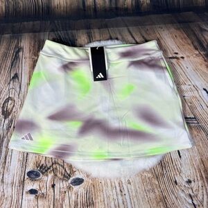 Adidas Girl’s Athletic Skirt Skort Size L  White Purple Lime Green New Pockets
